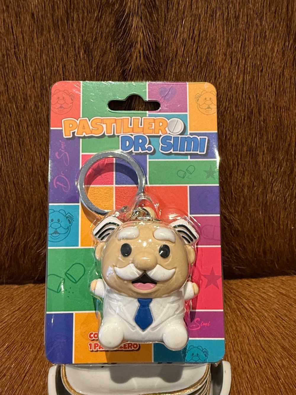 Official Dr. Simi Pillbox Keychain - Beige & White